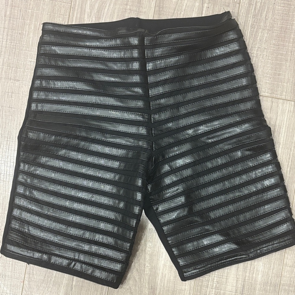 Black Striped Women's Shorts